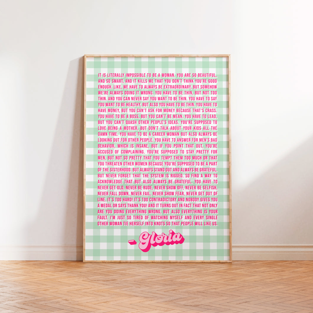 Gloria Monologue Print in Green