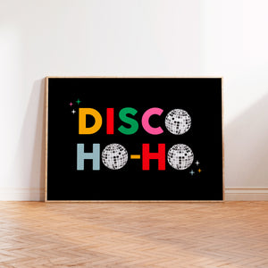 Disco Ball Ho Ho Christmas Print