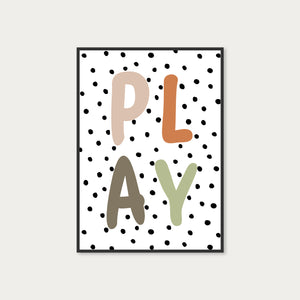 Play Polka Dot Wall Art Print Neutral