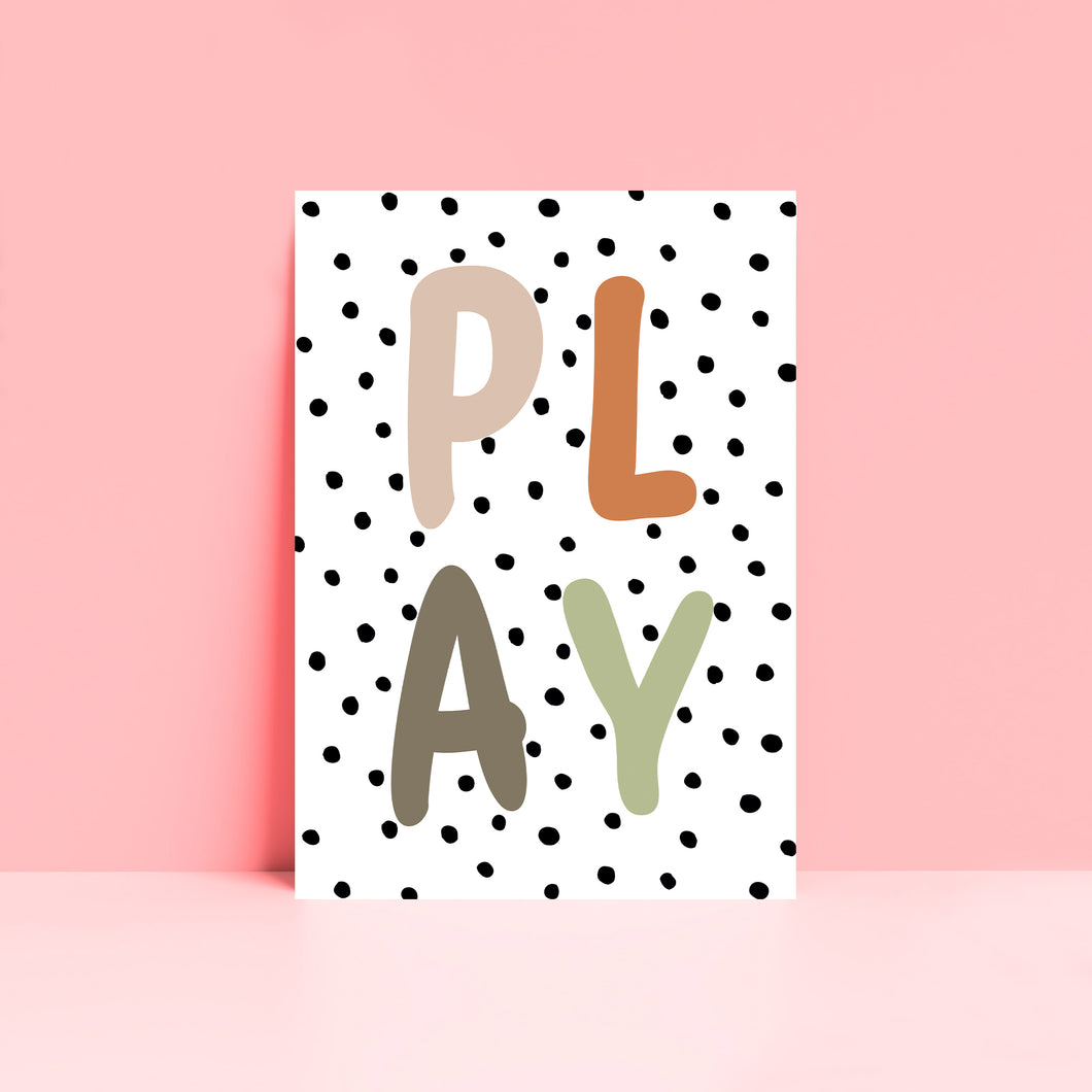 Play Polka Dot Wall Art Print Neutral