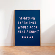 Load image into Gallery viewer, Amazing Experience Would Poop Here Again Print Beige Navy
