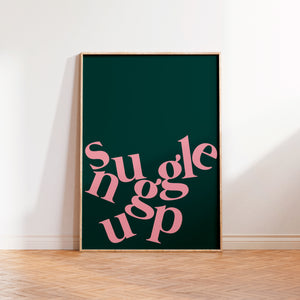 Snuggle Up Wall Art Print in Green