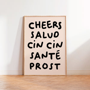 Cheers Cin Cin Wall Art Print