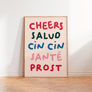 Cheers Cin Cin Wall Art Print