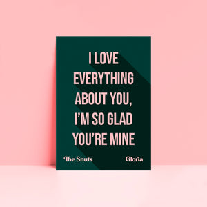 The Snuts - Gloria Inspired Typography Wall Art Print