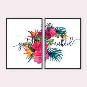 Get Naked Wall Art Print Set of 2