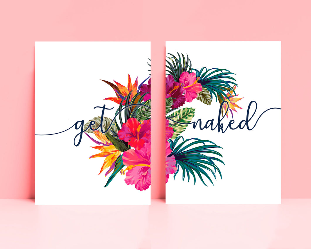 Get Naked Wall Art Print Set of 2