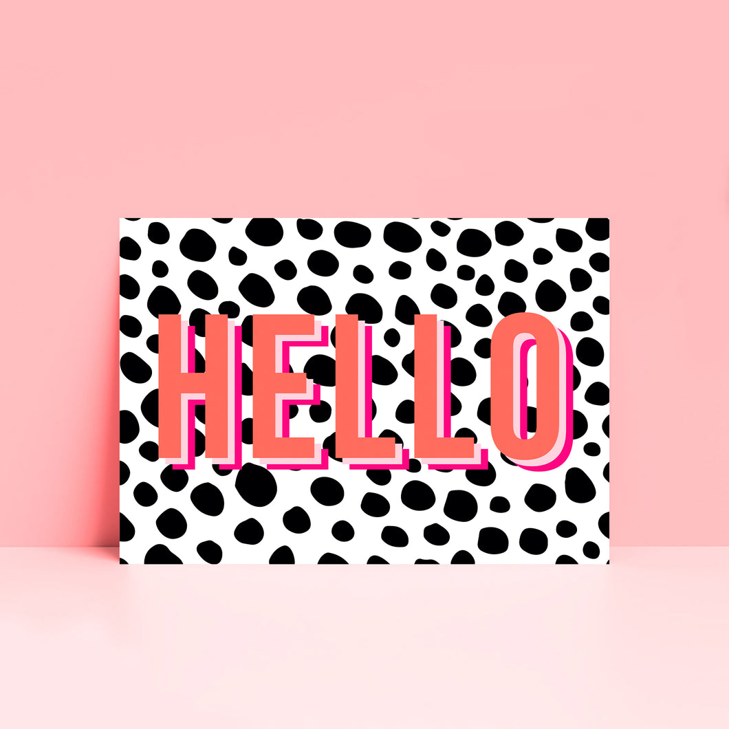 Hello Bright Bold Typography Wall Art Print