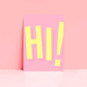 Hi! Typography Wall Art Print