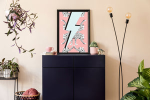 Lightning Bolt Leopard Wall Art Print