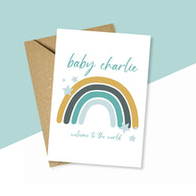 Load image into Gallery viewer, New Baby Welcome To The World Personalised Card
