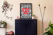 Load image into Gallery viewer, Be Kind To Your Mind Typography Zebra Art Print
