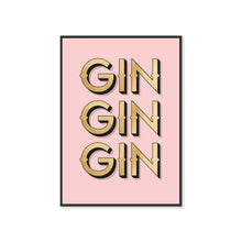 Load image into Gallery viewer, Gin Gin Gin Pink Typography Wall Art Print
