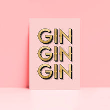 Load image into Gallery viewer, Gin Gin Gin Pink Typography Wall Art Print
