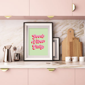 Good Vibes Only Pastel Typography Wall Art Print