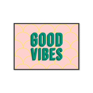 Good Vibes Pink Typography Wall Art Print