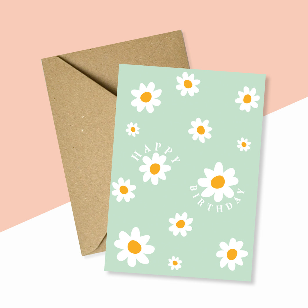 Happy Birthday Daisy Flower Card