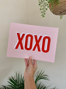 XOXO Typography Wall Art Print