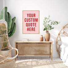 Load image into Gallery viewer, Pink and Red Personalised Typography Wall Art Print
