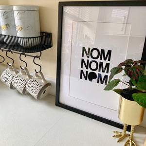 Nom Nom Nom Kitchen Typography Print Wall Art