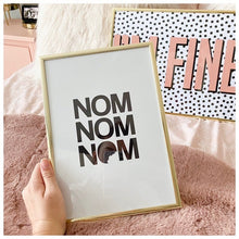 Load image into Gallery viewer, Nom Nom Nom Kitchen Typography Print Wall Art
