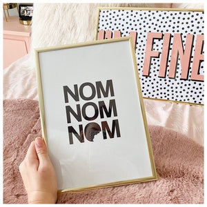 Nom Nom Nom Kitchen Typography Print Wall Art