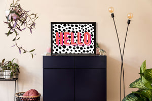 Hello Bright Bold Typography Wall Art Print