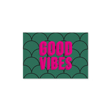 Load image into Gallery viewer, Good Vibes Pink Green Typography Wall Art Print
