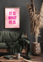 Load image into Gallery viewer, It Is What It Is Pink Typography Wall Art Print
