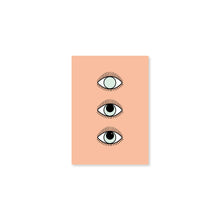 Load image into Gallery viewer, Magical 3 Eyes Boho Wall Art Print in Peach
