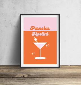 Pornstar Passionfruit Martini Cocktail Wall Art Print