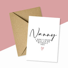 Load image into Gallery viewer, Nanny I Don&#39;t Know What I&#39;d Do Without You Card
