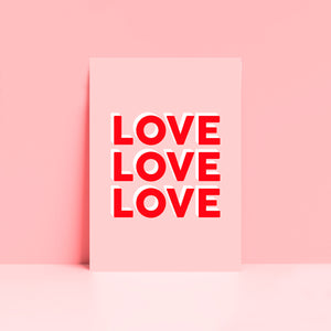 Love Love Love Wall Art Print