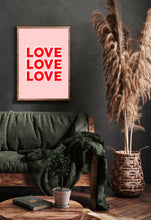 Load image into Gallery viewer, Love Love Love Wall Art Print
