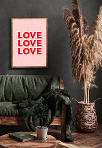 Love Love Love Wall Art Print