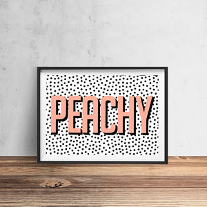 Peachy Typography Wall Art Print