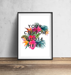 Personalised Quote Flower Print