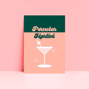 Pornstar Passionfruit Martini Cocktail Pink Wall Art Print