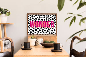 Wonder Typography Polka Dot Wall Art Print